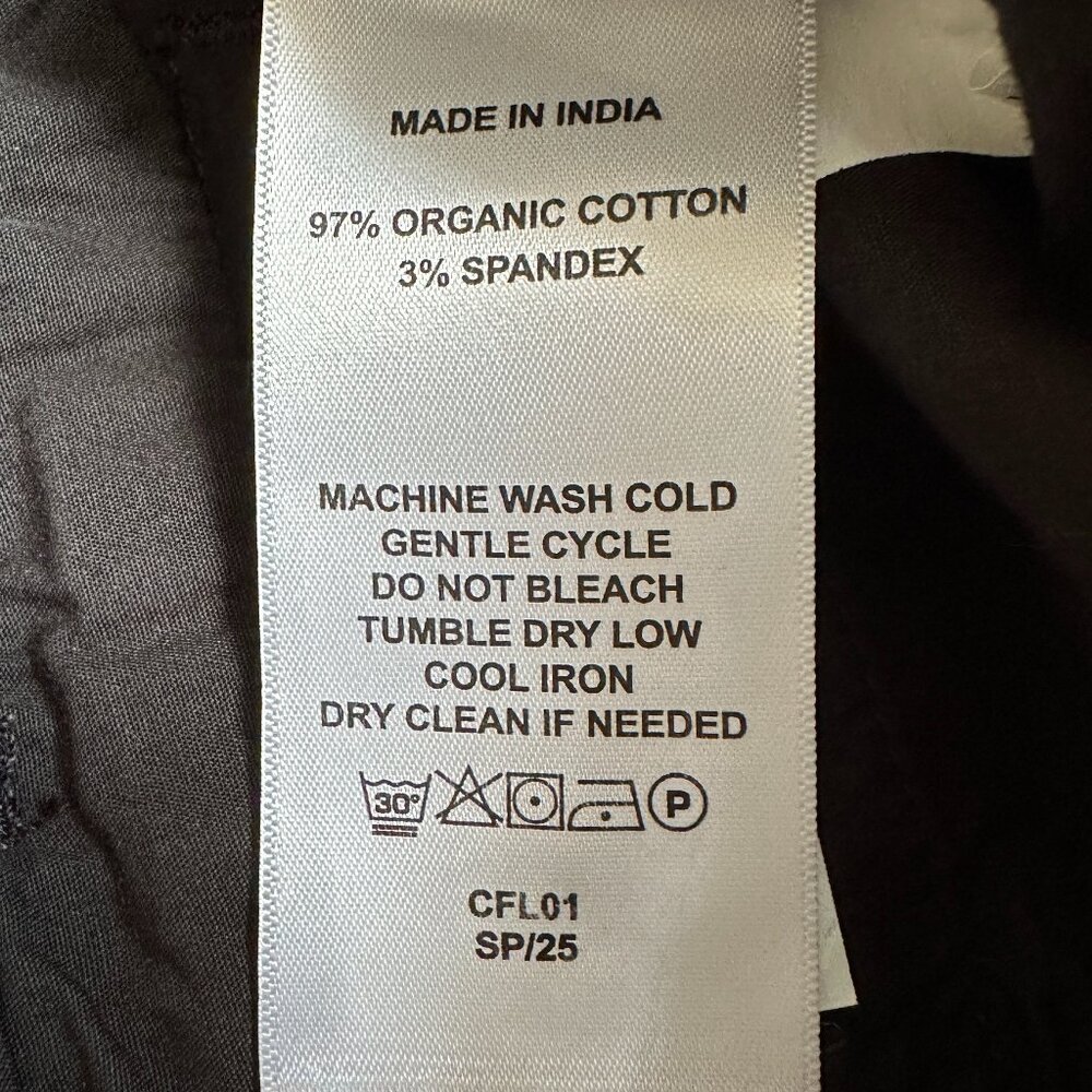 Quince Black Organic Stretch Cotton Chino Bermuda Shorts, 10, Minimalist Coastal - Picture 7 of 9